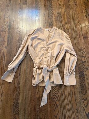 CALIBAN made in Italy stunning wrap blouse with cinched back